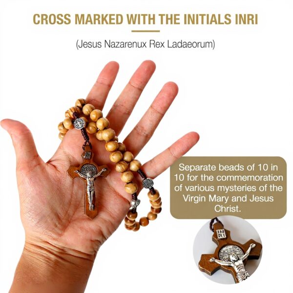 Chapelet Catholique Bois dOlivier Croix Chrétien Bijou