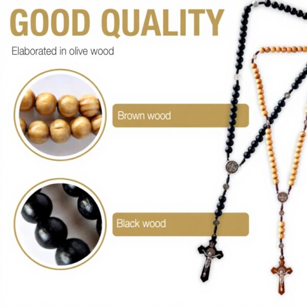 Chapelet Catholique Bois dOlivier Croix Chrétien Bijou