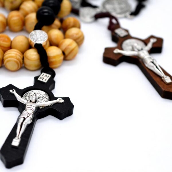 Chapelet Catholique Bois dOlivier Croix Chrétien Bijou