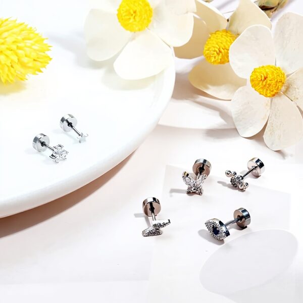 Boucles doreilles acier inoxydable ADRAMATA 20pcs cartilage