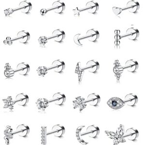 Boucles doreilles acier inoxydable ADRAMATA 20pcs cartilage