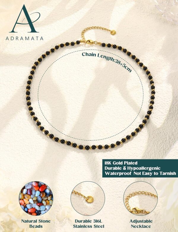 Collier pierre naturelle femme Adramata perles acier-3