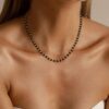 Collier pierre naturelle femme Adramata perles acier-4