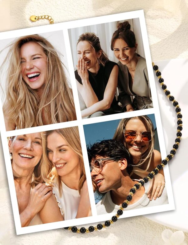 Collier pierre naturelle femme Adramata perles acier-6