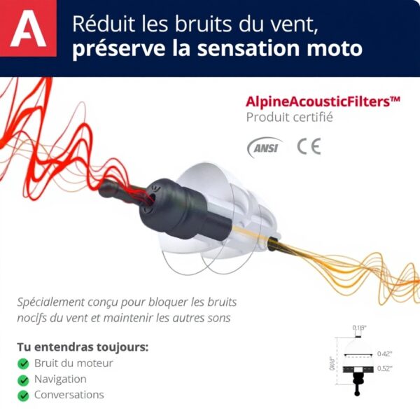 Bouchons doreilles Alpine MotoSafe Tour protection auditive
