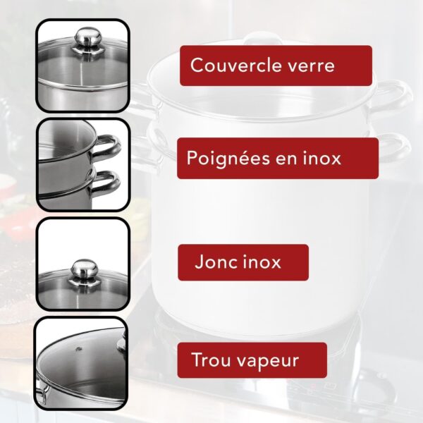 Couscoussier BAUMALU acier inox induction triple fond 11L-8