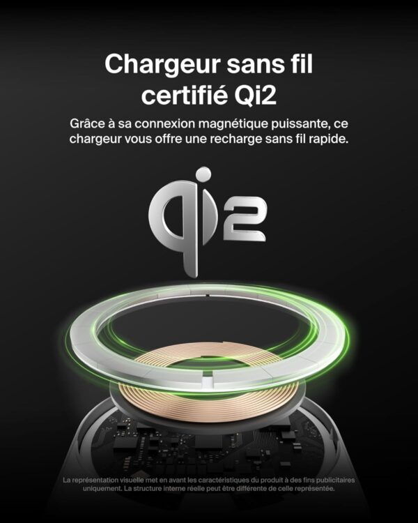 Chargeur voiture magnétique Belkin Qi2 15W compatible-2