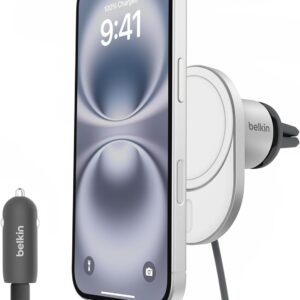 Chargeur voiture magnétique Belkin Qi2 15W compatible-0