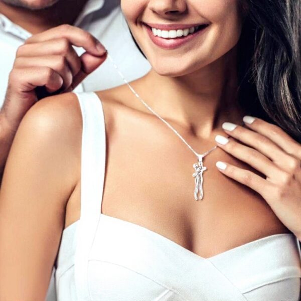 Collier couple Bprtcra pendentif étreinte laiton cadeau