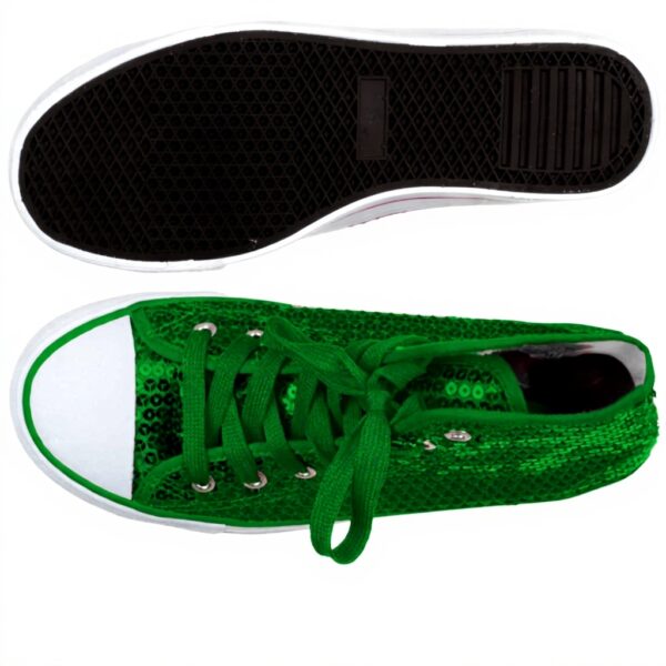 Baskets à paillettes Brandsseller femme semi-hautes lacets