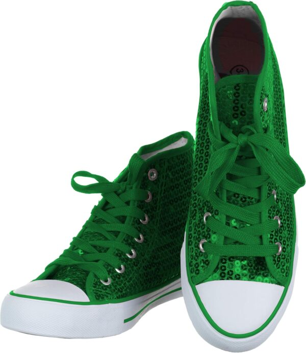 Baskets à paillettes Brandsseller femme semi-hautes lacets-5