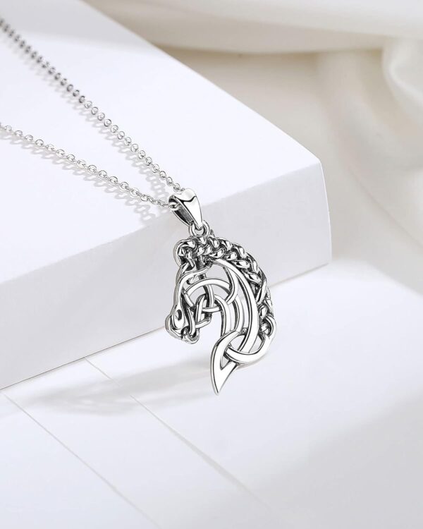 Collier cheval argent Celestia pendentif cœur poney cadeau-2