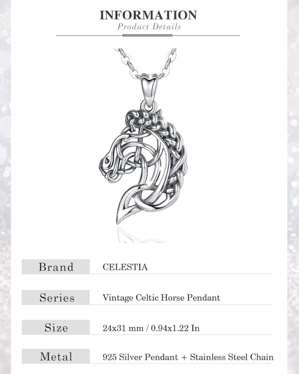 Collier cheval argent Celestia pendentif cœur poney cadeau-5