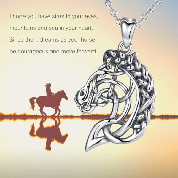 Collier cheval argent Celestia pendentif cœur poney cadeau-6