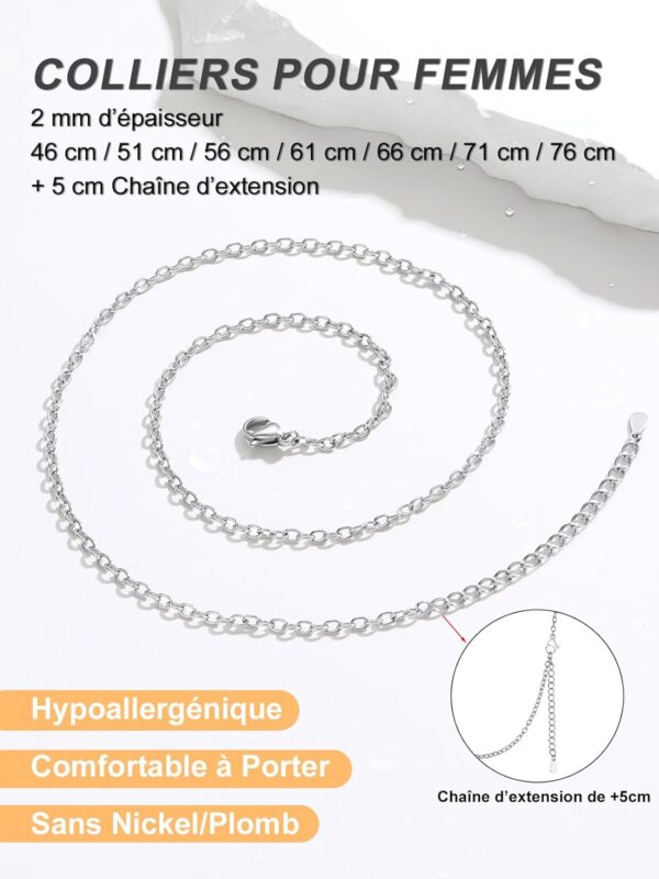 Collier femme acier inoxydable ChainsPro design élégant 2mm-1