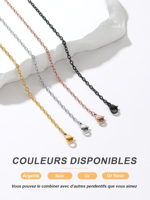 Collier femme acier inoxydable ChainsPro design élégant 2mm-3