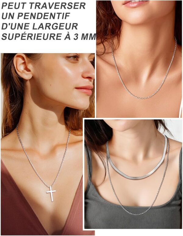 Collier femme acier inoxydable ChainsPro design élégant 2mm-4