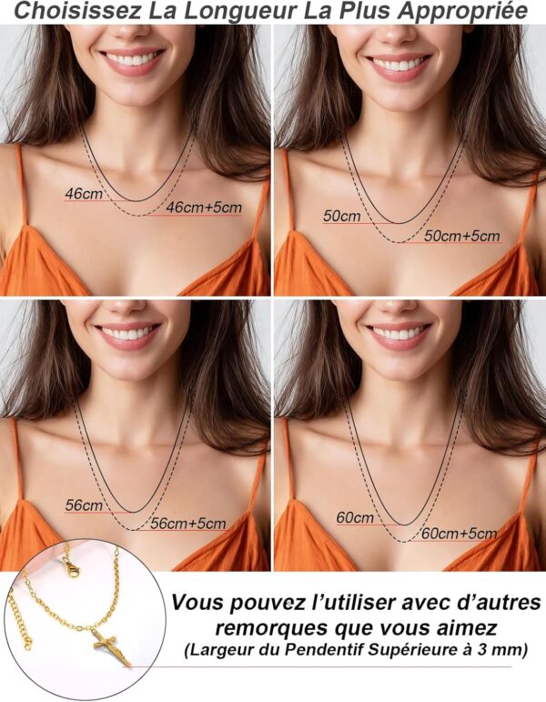 Collier femme acier inoxydable ChainsPro design élégant 2mm-5
