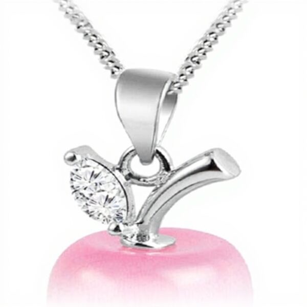 Collier pendentif pomme Crystalline Azuria plaqué or blanc