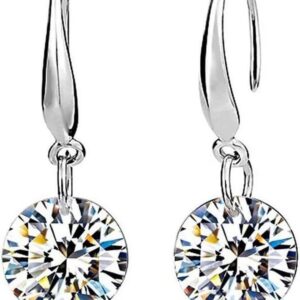 Boucles d'oreilles Crystalline Azuria 18ct or blanc cristaux-0