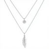 Pendentif plume argent sterling 925 cristal Elli Collier