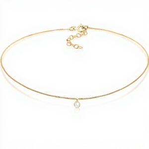 Collier femme Elli pierre de lune argent 925 doré