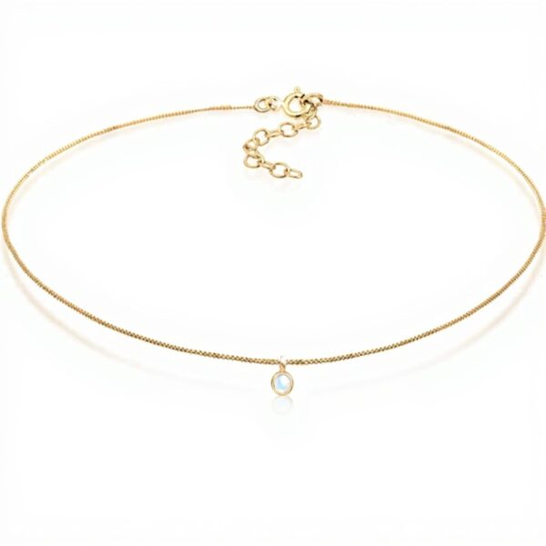 Collier femme Elli pierre de lune argent 925 doré