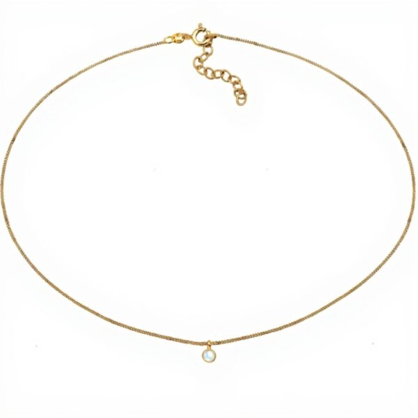 Collier femme Elli pierre de lune argent 925 doré