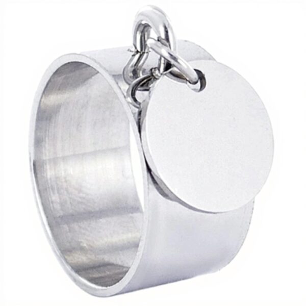 Bague femme médaille acier personnalisée charms événements
