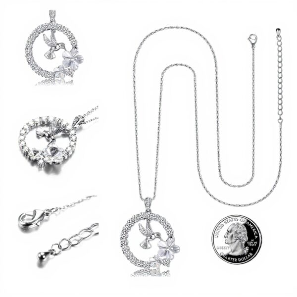 Collier colibri Finrezio plaqué or 18 carats cristal