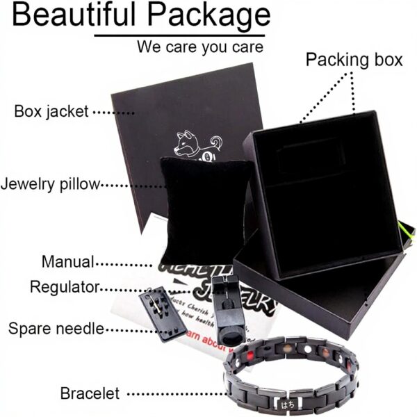 Bracelet magnétique titane HAQI 5 éléments 3500 Gauss