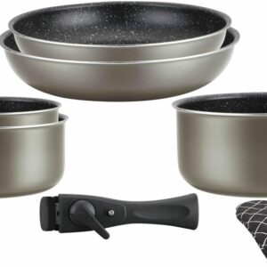 Batterie de cuisine Herzberg 3 casseroles 2 poêles induction-0