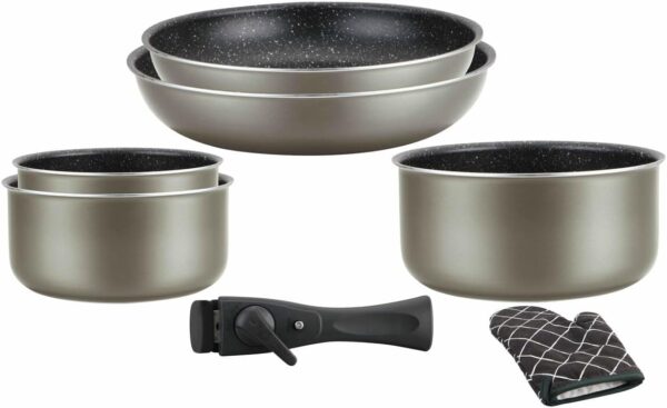 Batterie de cuisine Herzberg 3 casseroles 2 poêles induction-0