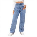 Jean Femme Taille Haute Coupe Droite Jaysis Denim Elastique