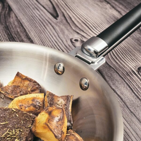 Poêle inox 30 cm Kamberg manche amovible induction-6