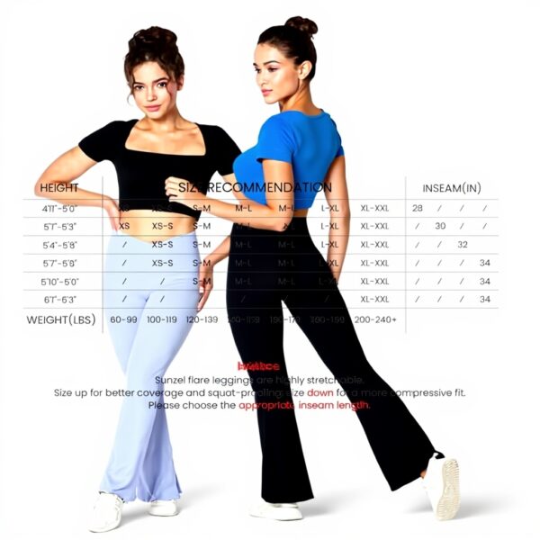 Legging évasé femme sans couture contrôle ventre taille