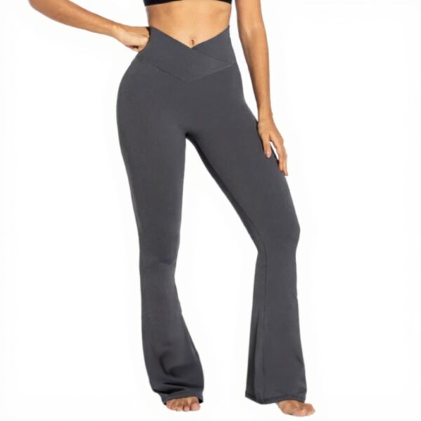 Legging évasé femme sans couture contrôle ventre taille