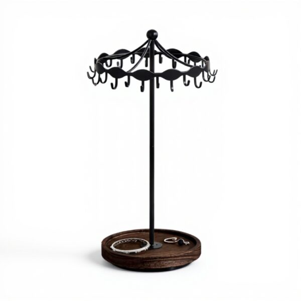 Porte Collier Rotatif Lolalet 26 Crochets Métal Noir Vintage