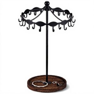 Porte Collier Rotatif Lolalet 26 Crochets Métal Noir Vintage