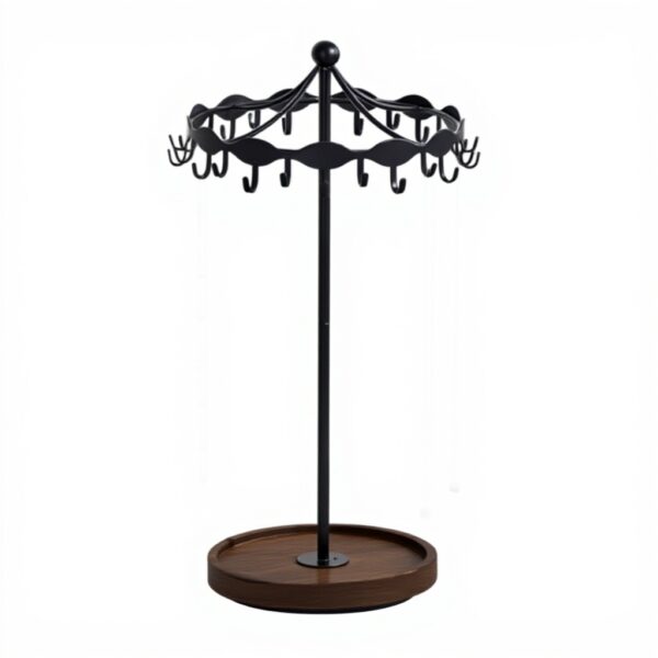 Porte Collier Rotatif Lolalet 26 Crochets Métal Noir Vintage