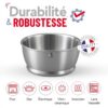 MENASTYL - Poêle inox 1810 Triply 24cm tous feux dont induction fabriquée en France - sans PFAS ni substances nocives - Compatible lave-vaisselle - Poignée rivetée - 6020486