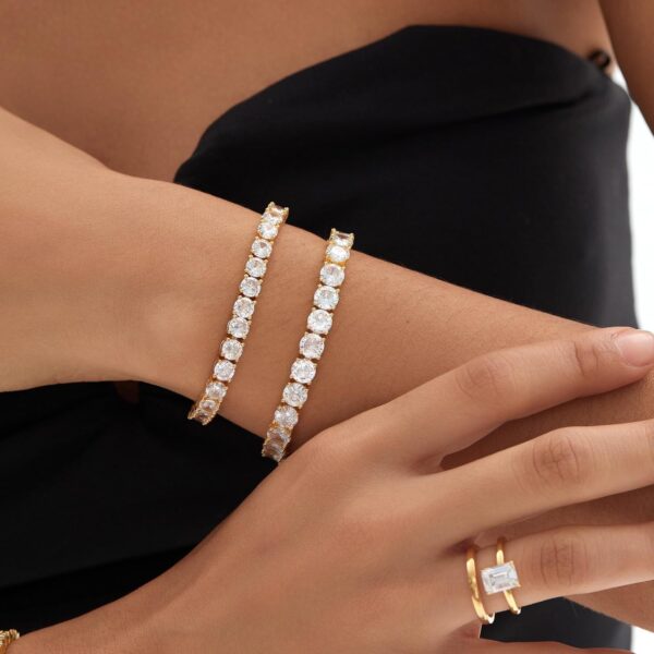 Bracelet tennis diamant glacé Michooyel zircone cubique-6