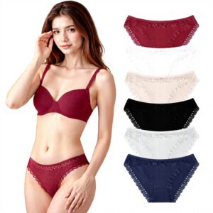 Culottes en coton dentelle POWER FLOWER confortables pack 6