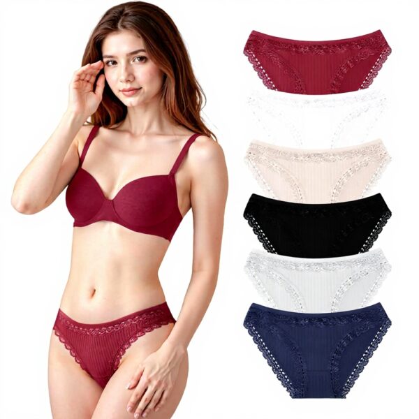 Culottes en coton dentelle POWER FLOWER confortables pack 6