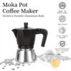 Cafetière italienne Romon Moka induction acier inoxydable 6