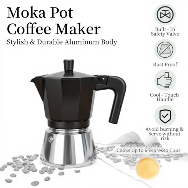 Cafetière italienne Romon Moka induction acier inoxydable 6