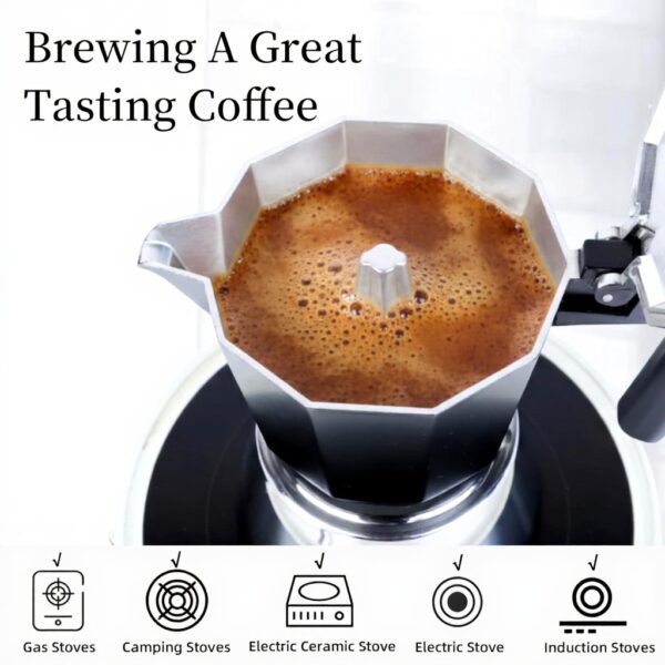 Cafetière italienne Romon Moka induction acier inoxydable 6