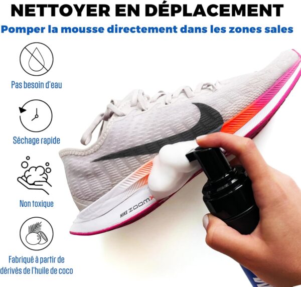 Shoozas mousse nettoyante chaussures sans eau séchage rapide-2