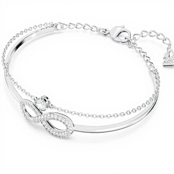 Bracelet Swarovski Infinity femme cristaux métal rhodié