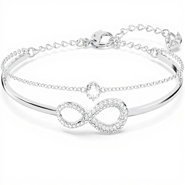 Bracelet Swarovski Infinity femme cristaux métal rhodié
